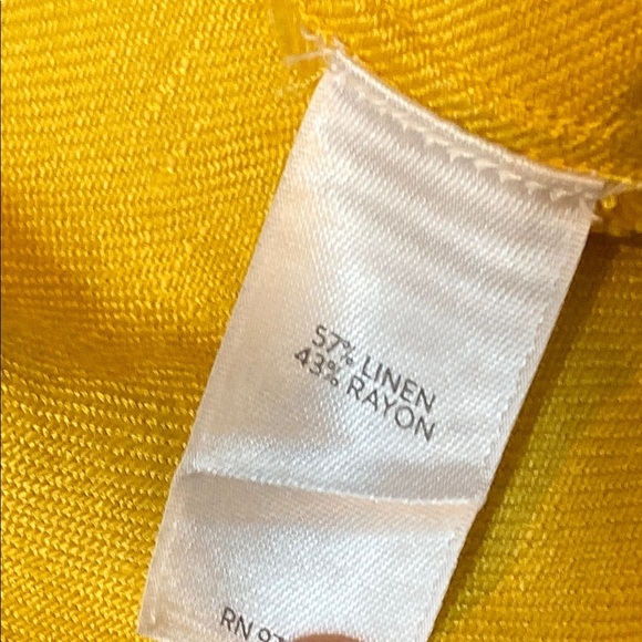 J Jill Yellow Linen Blazer with Notched Lapel - Picture 6 of 7